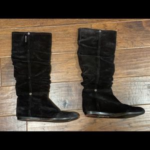 Prada black suede boots. Size 6 (36 1/2)